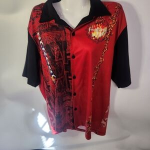 Red and Black Men's Casual Shirt